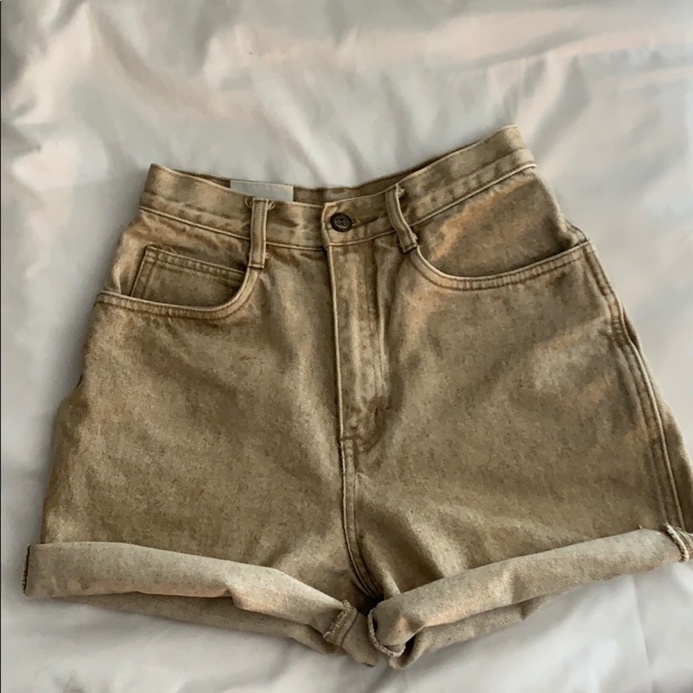 Brand New High Waisted Khaki Mom Shorts